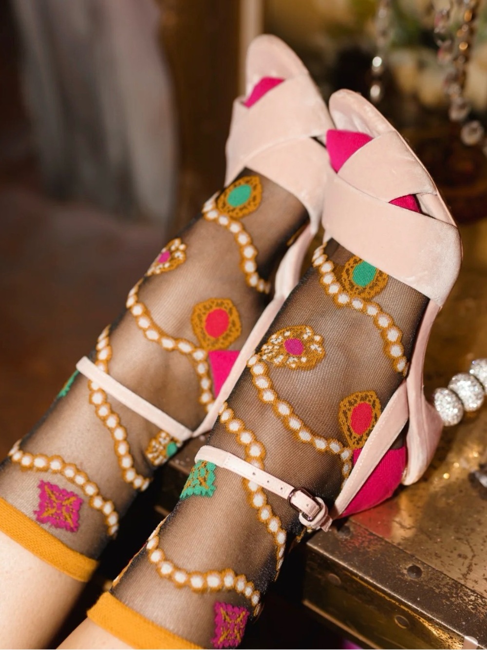 Sheer Sock Candy Jewel socks. New with tags